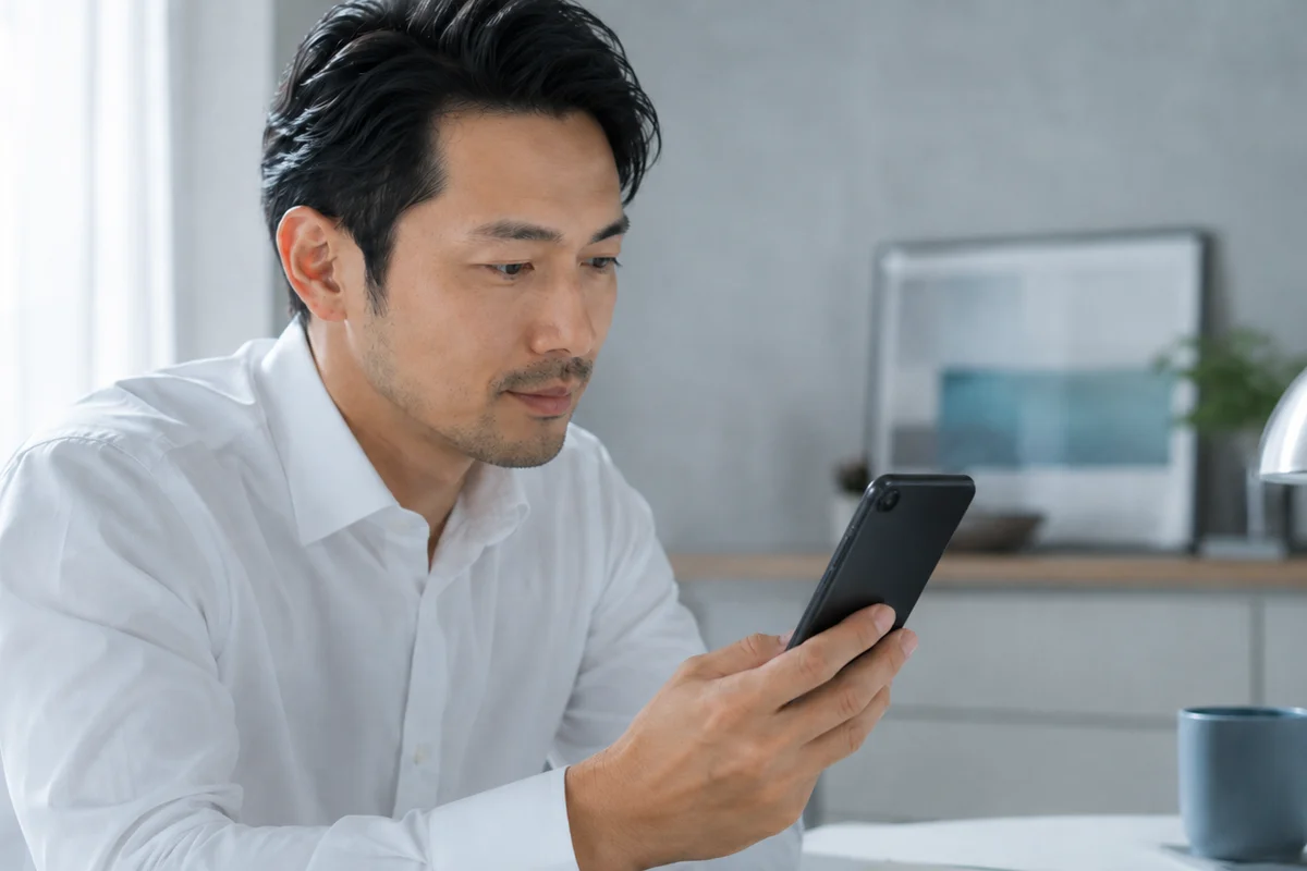 ハイドラフェイシャルの予約頻度を計画する30代男性